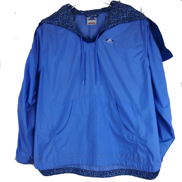 90S Adidas Windbreaker Static Print Split Hood L - Picture 6 of 6